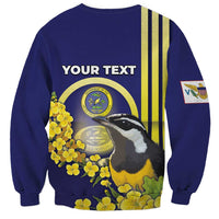 Personalized United States Virgin Islands Sweatshirt Bananaquit Bird With Yellow Sage Flowers - Wonder Print Shop