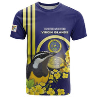 Personalized United States Virgin Islands T Shirt Bananaquit Bird With Yellow Sage Flowers - Wonder Print Shop