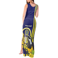 Personalized United States Virgin Islands Tank Maxi Dress Bananaquit Bird With Yellow Sage Flowers - Wonder Print Shop