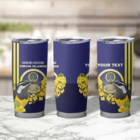 Personalized United States Virgin Islands Tumbler Cup Bananaquit Bird With Yellow Sage Flowers - Wonder Print Shop