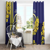 United States Virgin Islands Window Curtain Bananaquit Bird With Yellow Sage Flowers - Wonder Print Shop