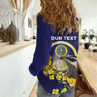 Personalized United States Virgin Islands Women Casual Shirt Bananaquit Bird With Yellow Sage Flowers - Wonder Print Shop