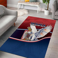 Serbia Area Rug White Double Headed Eagle With Coat Of Arms - Wonder Print Shop