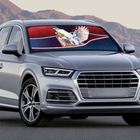 Serbia Auto Sun Shade White Double Headed Eagle With Coat Of Arms - Wonder Print Shop