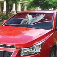 Serbia Auto Sun Shade White Double Headed Eagle With Coat Of Arms - Wonder Print Shop