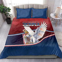 Serbia Bedding Set White Double Headed Eagle With Coat Of Arms - Wonder Print Shop
