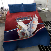 Serbia Bedding Set White Double Headed Eagle With Coat Of Arms - Wonder Print Shop