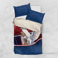 Serbia Bedding Set White Double Headed Eagle With Coat Of Arms - Wonder Print Shop