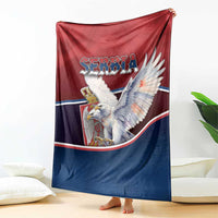 Serbia Blanket White Double Headed Eagle With Coat Of Arms - Wonder Print Shop