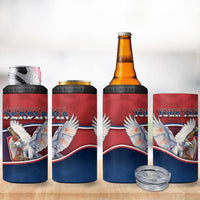 Personalized Serbia 4 in 1 Can Cooler Tumbler White Double Headed Eagle With Coat Of Arms - Wonder Print Shop