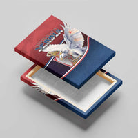 Serbia Canvas Wall Art White Double Headed Eagle With Coat Of Arms - Wonder Print Shop