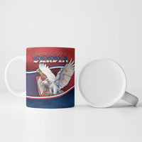 Personalized Serbia Ceramic Mug White Double Headed Eagle With Coat Of Arms - Wonder Print Shop