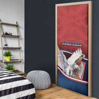 Serbia Door Cover White Double Headed Eagle With Coat Of Arms - Wonder Print Shop