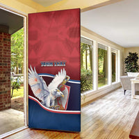 Serbia Door Cover White Double Headed Eagle With Coat Of Arms - Wonder Print Shop