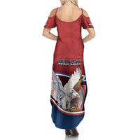 Personalized Serbia Family Matching Summer Maxi Dress and Hawaiian Shirt White Double Headed Eagle With Coat Of Arms - Wonder Print Shop