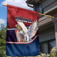 Serbia Garden Flag White Double Headed Eagle With Coat Of Arms - Wonder Print Shop
