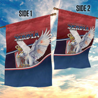 Serbia Garden Flag White Double Headed Eagle With Coat Of Arms - Wonder Print Shop