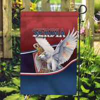 Serbia Garden Flag White Double Headed Eagle With Coat Of Arms - Wonder Print Shop