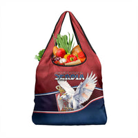 Serbia Grocery Bag White Double Headed Eagle With Coat Of Arms - Wonder Print Shop