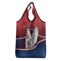 Serbia Grocery Bag White Double Headed Eagle With Coat Of Arms - Wonder Print Shop