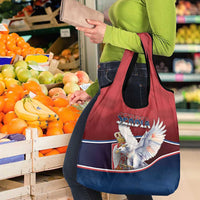 Serbia Grocery Bag White Double Headed Eagle With Coat Of Arms - Wonder Print Shop