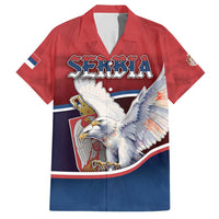 Personalized Serbia Hawaiian Shirt White Double Headed Eagle With Coat Of Arms - Wonder Print Shop