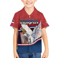 Personalized Serbia Hawaiian Shirt White Double Headed Eagle With Coat Of Arms - Wonder Print Shop