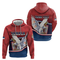 Personalized Serbia Hoodie White Double Headed Eagle With Coat Of Arms - Wonder Print Shop