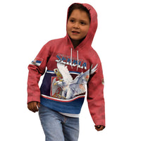 Personalized Serbia Kid Hoodie White Double Headed Eagle With Coat Of Arms - Wonder Print Shop