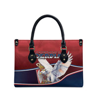 Serbia Leather Bag White Double Headed Eagle With Coat Of Arms - Wonder Print Shop