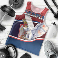 Personalized Serbia Men Tank Top White Double Headed Eagle With Coat Of Arms - Wonder Print Shop