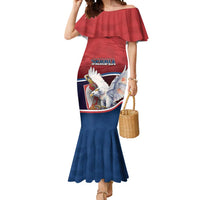 Personalized Serbia Mermaid Dress White Double Headed Eagle With Coat Of Arms - Wonder Print Shop