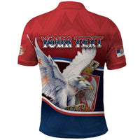 Personalized Serbia Polo Shirt White Double Headed Eagle With Coat Of Arms - Wonder Print Shop