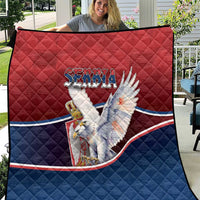 Serbia Quilt White Double Headed Eagle With Coat Of Arms - Wonder Print Shop