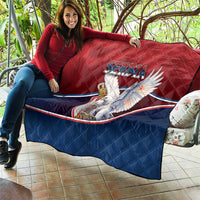 Serbia Quilt White Double Headed Eagle With Coat Of Arms - Wonder Print Shop