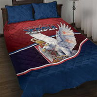 Serbia Quilt Bed Set White Double Headed Eagle With Coat Of Arms - Wonder Print Shop