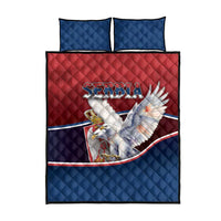 Serbia Quilt Bed Set White Double Headed Eagle With Coat Of Arms - Wonder Print Shop