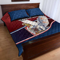 Serbia Quilt Bed Set White Double Headed Eagle With Coat Of Arms - Wonder Print Shop