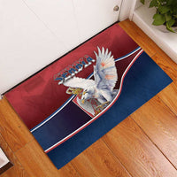 Serbia Rubber Doormat White Double Headed Eagle With Coat Of Arms - Wonder Print Shop