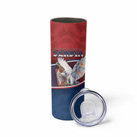 Personalized Serbia Skinny Tumbler White Double Headed Eagle With Coat Of Arms - Wonder Print Shop