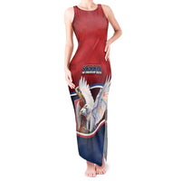 Personalized Serbia Tank Maxi Dress White Double Headed Eagle With Coat Of Arms - Wonder Print Shop