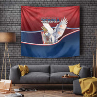 Serbia Tapestry White Double Headed Eagle With Coat Of Arms - Wonder Print Shop