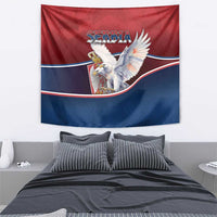 Serbia Tapestry White Double Headed Eagle With Coat Of Arms - Wonder Print Shop