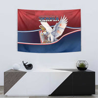 Serbia Tapestry White Double Headed Eagle With Coat Of Arms - Wonder Print Shop
