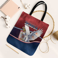 Serbia Tote Bag White Double Headed Eagle With Coat Of Arms - Wonder Print Shop