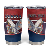 Personalized Serbia Tumbler Cup White Double Headed Eagle With Coat Of Arms - Wonder Print Shop
