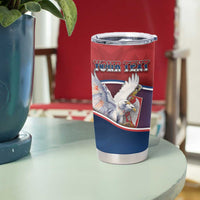 Personalized Serbia Tumbler Cup White Double Headed Eagle With Coat Of Arms - Wonder Print Shop