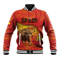 Personalized Spain Baseball Jacket The Spanish Fighting Bull With Coat Of Arms - Wonder Print Shop