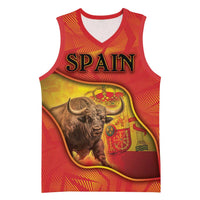 Personalized Spain Basketball Jersey The Spanish Fighting Bull With Coat Of Arms - Wonder Print Shop