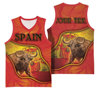 Personalized Spain Basketball Jersey The Spanish Fighting Bull With Coat Of Arms - Wonder Print Shop